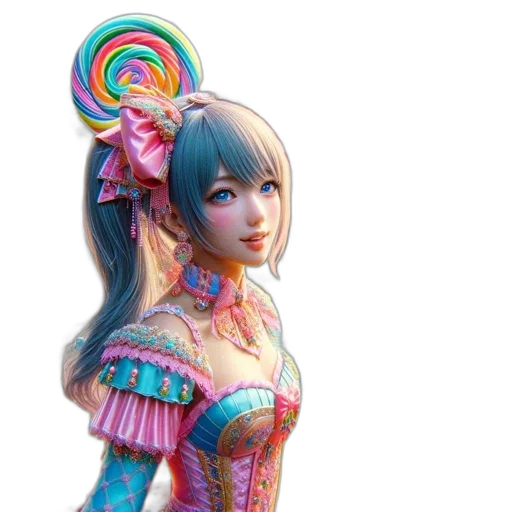 staff, dress, robot, 3d render, concept art, fantasy art, photorealistic, pastel transparent PNG cut-out