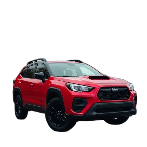 car, 3d render, red, suv, parked, lot, cloudy, sky transparent PNG cut-out