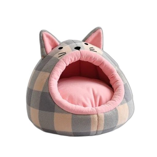 hat, animal, mask, furniture, 3d render, plush, cat, bed transparent PNG cut-out
