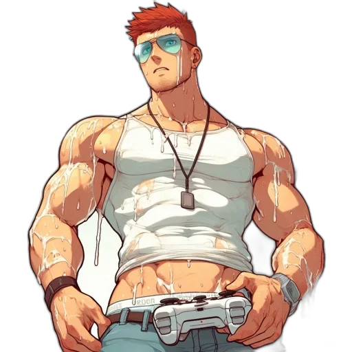 weapon, staff, jacket, concept art, pixel art, comic book art, cyberpunk, animated transparent PNG cut-out