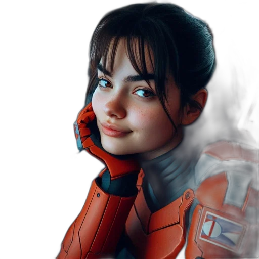 robot, jacket, face, concept art, photorealistic, fantasy art, comic book art, outer space transparent PNG cut-out