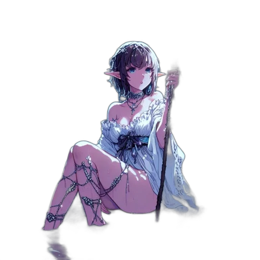 dress, sword, weapon, staff, concept art, watercolor, fantasy art, pixel art transparent PNG cut-out