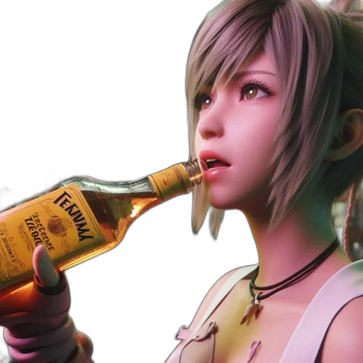 bottle, weapon, concept art, 3d render, photorealistic, cyberpunk, animated, woman transparent PNG cut-out
