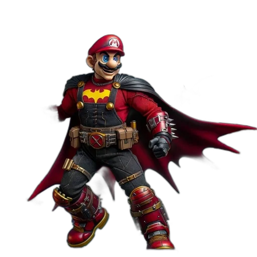 mask, concept art, 3d render, comic book art, fantasy art, red, mario, sporting transparent PNG cut-out