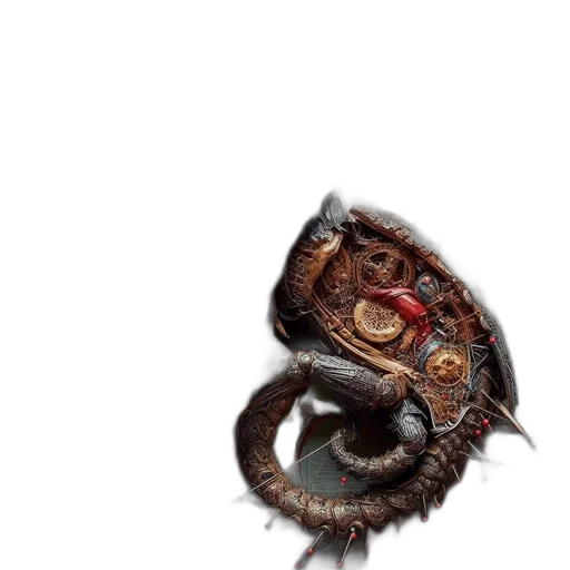 dragon, creature, mask, staff, concept art, fantasy art, 3d render, photorealistic transparent PNG cut-out