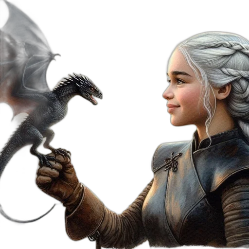 dragon, fantasy art, concept art, photorealistic, comic book art, fire, young, woman transparent PNG cut-out