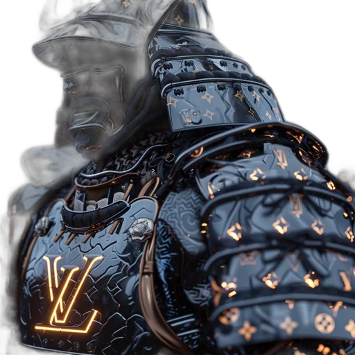 jacket, crown, weapon, sword, 3d render, photorealistic, concept art, vaporwave transparent PNG cut-out