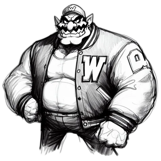 jacket, concept art, comic book art, cartoon, photorealistic, black, white, sketch transparent PNG cut-out