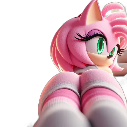 creature, 3d render, concept art, vaporwave, anime, anthropomorphic, pink, fur transparent PNG cut-out