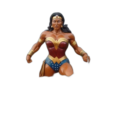 jewelry, 3d render, comic book art, concept art, wonder, woman, statue, emerges transparent PNG cut-out