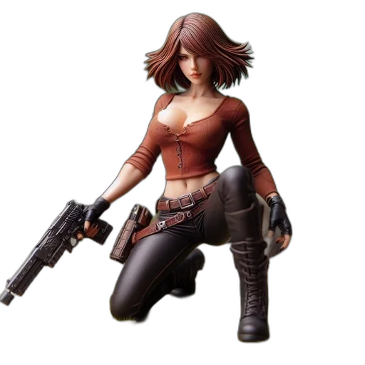 weapon, concept art, 3d render, pixel art, comic book art, meticulously, crafted, figurine transparent PNG cut-out