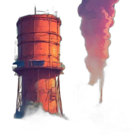 robot, bottle, building, weapon, concept art, watercolor, fantasy art, pixel art transparent PNG cut-out