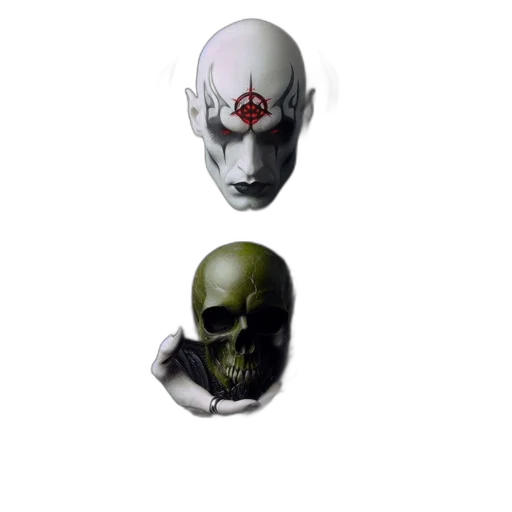mask, face, jewelry, 3d render, concept art, photorealistic, pixel art, dark transparent PNG cut-out