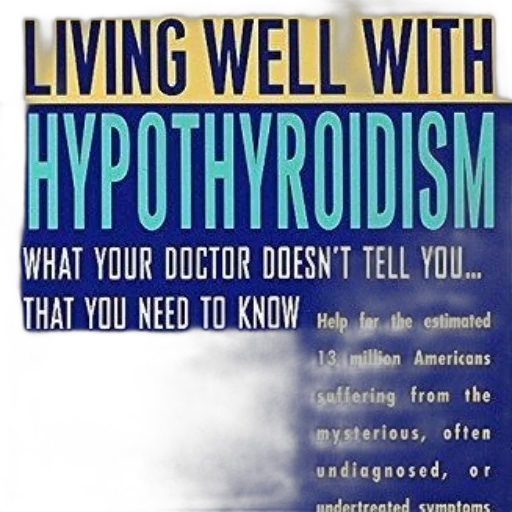 book, cover, titled, living, well, hypothyroidism, bold, blue transparent PNG cut-out