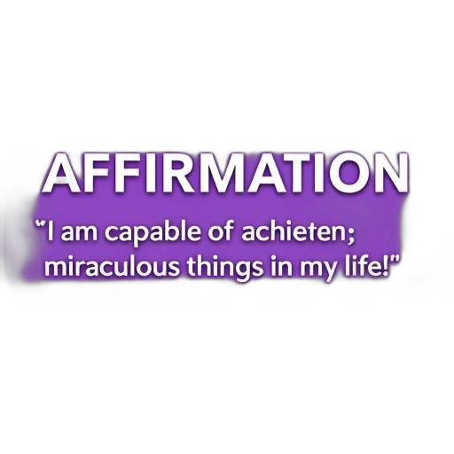 white, text, purple, background, reads, affirmation, bold, letters transparent PNG cut-out
