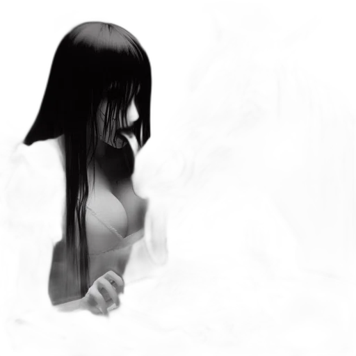mask, hair, face, creature, concept art, photorealistic, fantasy art, 3d render transparent PNG cut-out