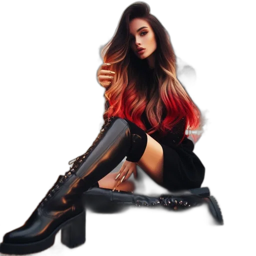 shoes, photorealistic, pixel art, fantasy art, concept art, neon lights, dark, red transparent PNG cut-out