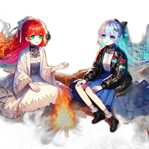 mask, dress, staff, fantasy art, anime, concept art, pixel art, fire transparent PNG cut-out
