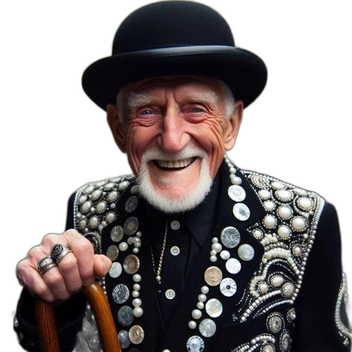 staff, hat, jacket, face, photorealistic, elderly, man, white transparent PNG cut-out