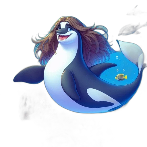 creature, animal, concept art, fantasy art, watercolor, cartoon, underwater, fog transparent PNG cut-out