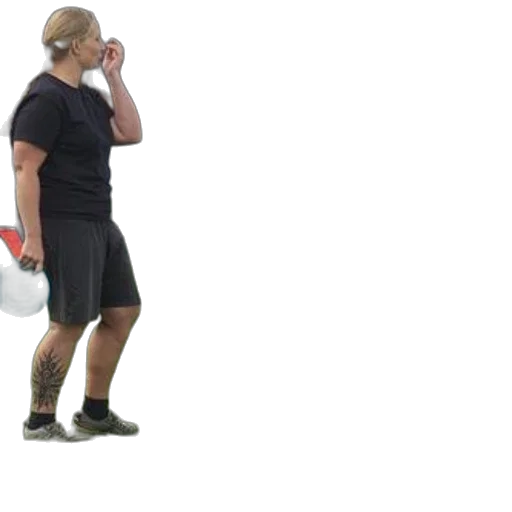 staff, shoes, weapon, mask, woman, black, shirt, shorts transparent PNG cut-out