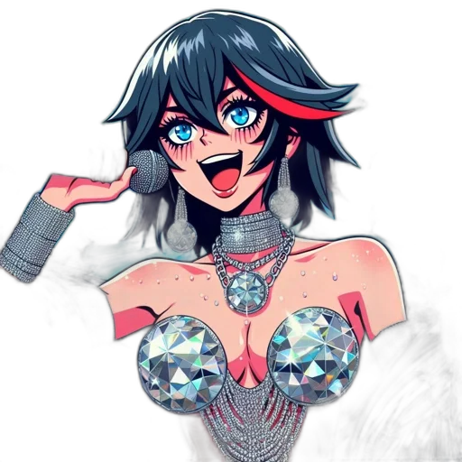 jewelry, crown, robot, dress, anime, pixel art, concept art, fantasy art transparent PNG cut-out