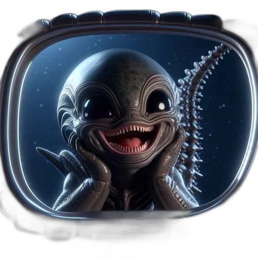 creature, animal, robot, concept art, outer space, underwater, alien-like, peers transparent PNG cut-out