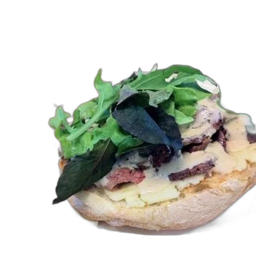 food, sandwich, meat, cheese, greens, paper, plate transparent PNG cut-out