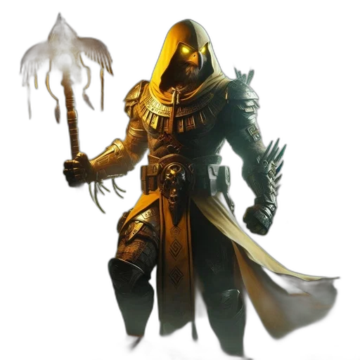 sword, staff, weapon, mask, concept art, fantasy art, pixel art, 3d render transparent PNG cut-out