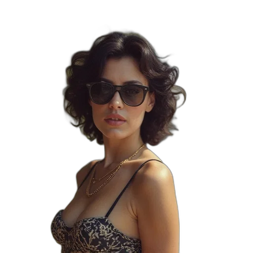 dress, jewelry, face, photorealistic transparent PNG cut-out