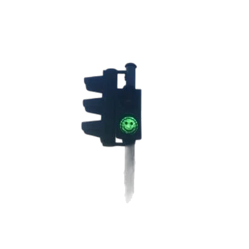 weapon, robot, staff, crown, 3d render, pixel art, concept art, green transparent PNG cut-out