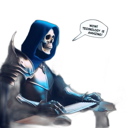 robot, mask, concept art, comic book art, fantasy art, watercolor, blue, ominous-looking transparent PNG cut-out