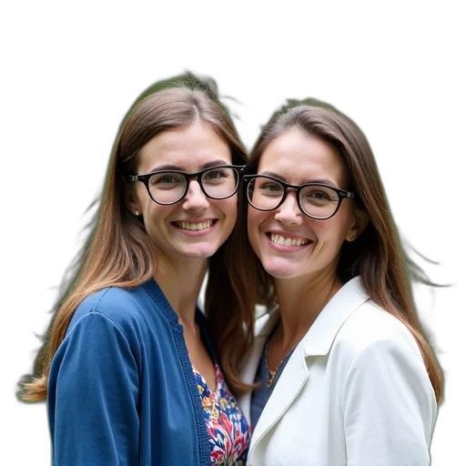 staff, face, jewelry, photorealistic, two, women, standing, close transparent PNG cut-out
