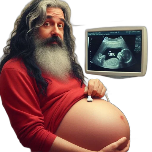 robot, bathroom, setting, man, long, hair, beard, holds transparent PNG cut-out