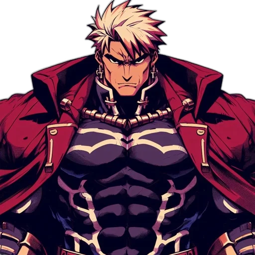 jacket, animal, pixel art, comic book art, concept art, anime, red, dark transparent PNG cut-out