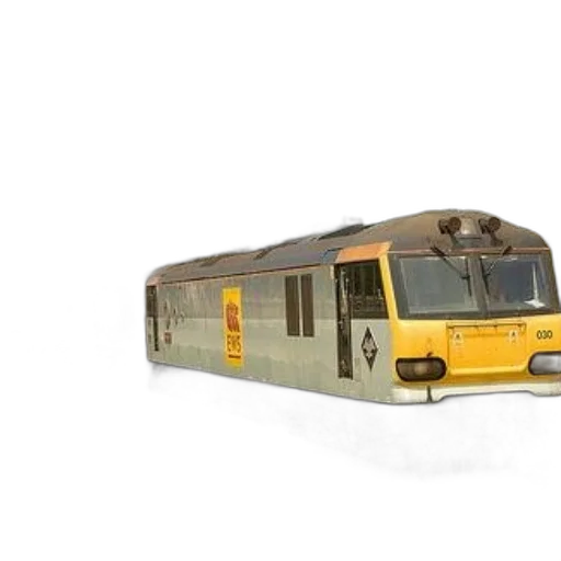 3d render, photorealistic, concept art, yellow, gray, train, number, 030 transparent PNG cut-out