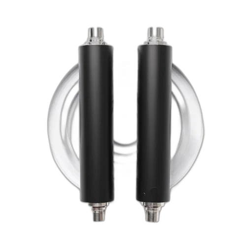 umbrella, two, black, cylindrical, objects, silver, caps, placed transparent PNG cut-out