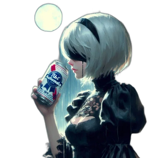 bottle, robot, dress, food, cyberpunk, concept art, anime, fantasy art transparent PNG cut-out