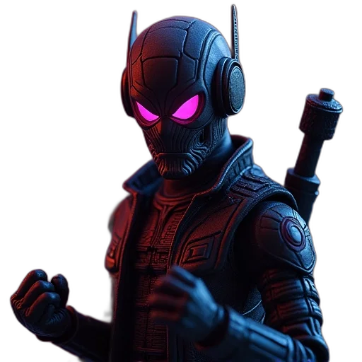 mask, robot, jacket, weapon transparent PNG cut-out