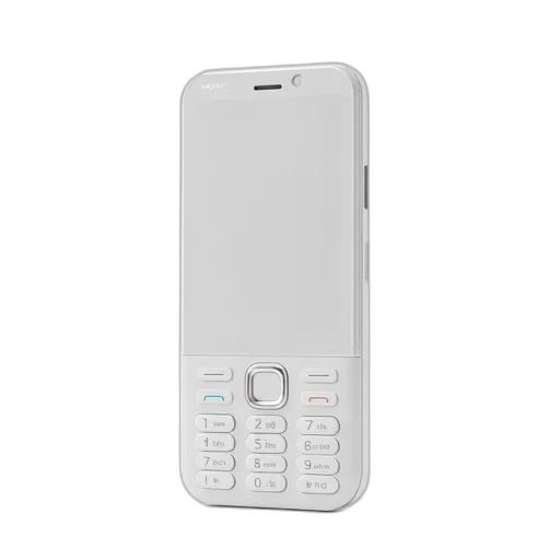 3d render, white, smartphone, blank, screen, displayed, against, background transparent PNG cut-out