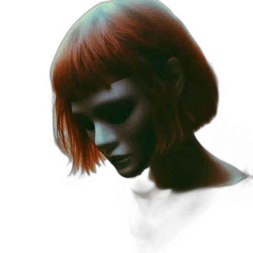 face, hair, robot, mask, photorealistic, 3d render, concept art, fantasy art transparent PNG cut-out