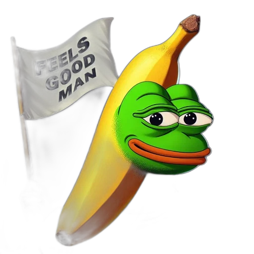 weapon, food, animal, sword, anthropomorphic, frog-banana, hybrid, stands transparent PNG cut-out
