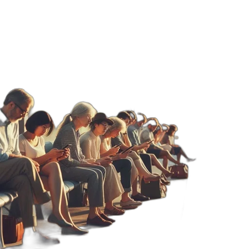 staff, concept art, 3d render, photorealistic, watercolor, busy, city, bus transparent PNG cut-out