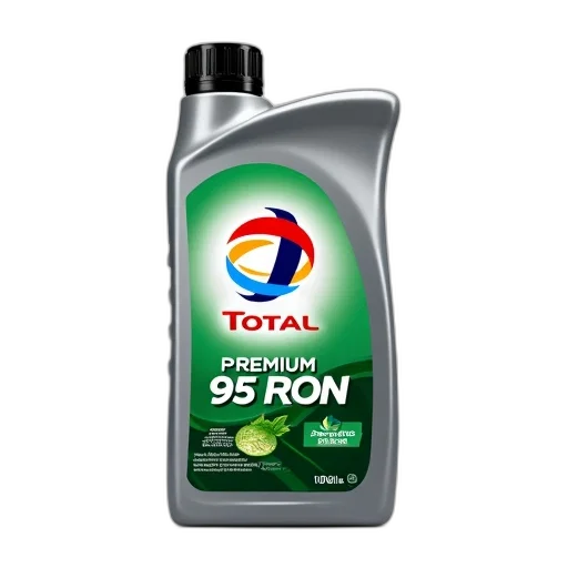 bottle, 3d render, total, premium, ron, gasoline, green, white transparent PNG cut-out
