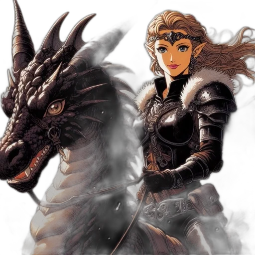 dragon, fantasy art, concept art, comic book art, pixel art, fire, warrior, long transparent PNG cut-out