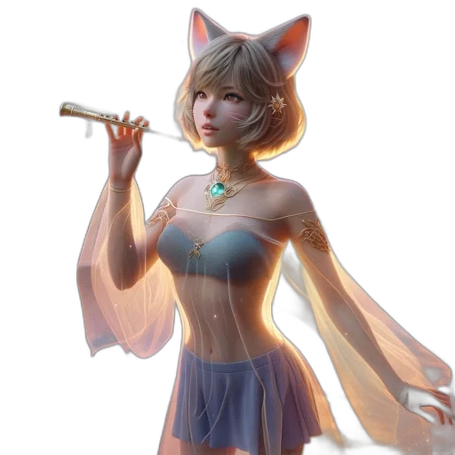 staff, dress, weapon, concept art, fantasy art, anime, pixel art, pastel transparent PNG cut-out