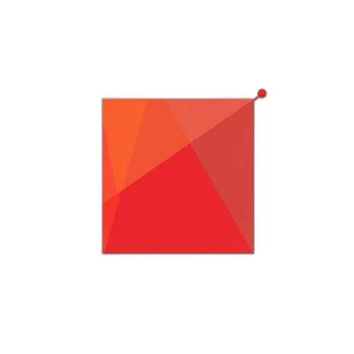 3d render, red, colorful, dark, square, white, border, placed transparent PNG cut-out