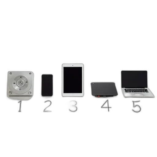 furniture, monochrome, collection, five, different, types, electronic, devices transparent PNG cut-out