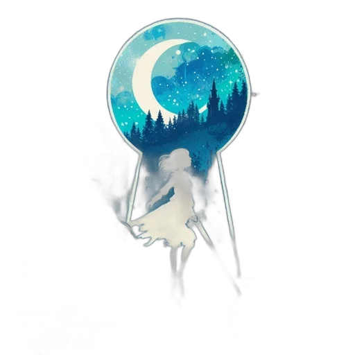 creature, staff, umbrella, crown, concept art, watercolor, fantasy art, pixel art transparent PNG cut-out