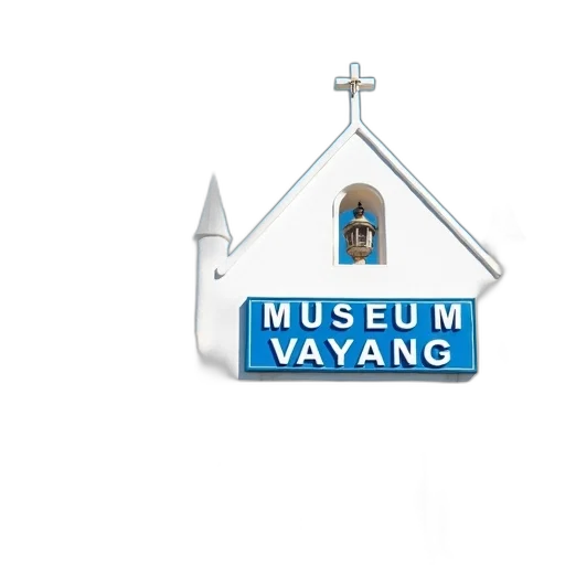 building, 3d render, concept art, photorealistic, white, blue, sign, reads transparent PNG cut-out
